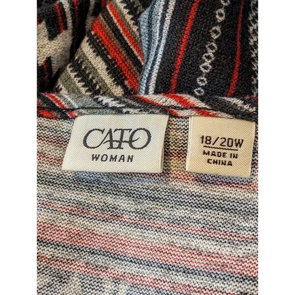 Cato Woman Fringe Oversize Poncho Style Top Size 18W 20W Multicolor Aztec Print - Picture 8 of 8